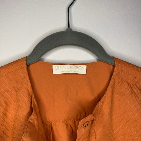 Ulla Johnson Scarlette Tunic Orange Embroidered Size 2 - Picture 3 of 9